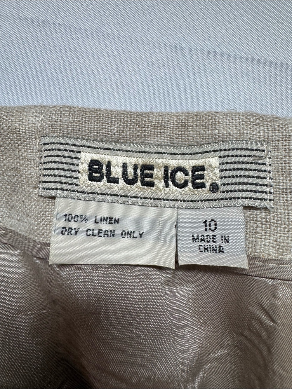Blue Ice VTG 100% Linen Embroidered Midi Skirt Boho Coastal Minimalist Lagenlook - Picture 6 of 9